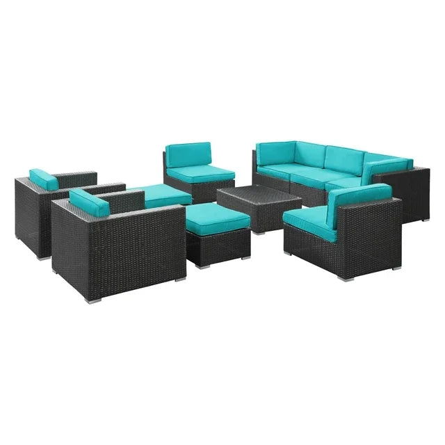 Outdoor Garden Chair Rattan Furniture Set Rope Furniture Set Outdoor Wicker Sofa / Garden Sofa Set