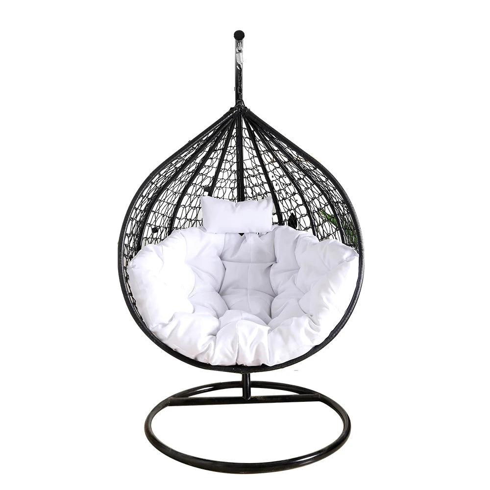 Factory Cheap Custom Fashion Outdoor Furniture Garden Modern Hammock Patio Swing Balcony Chair Woven Rattan Egg Chair With Stand