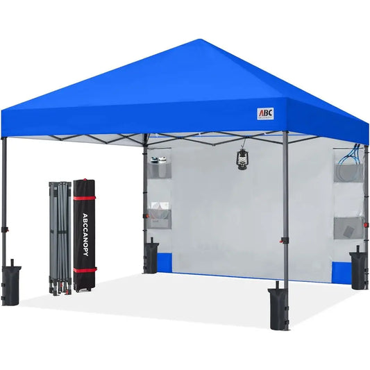 10x10 Outdoor Tent with Storage Sidewall and 4 Weights for Commercial Events - Royal Blue