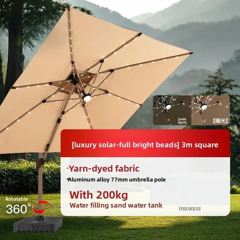 Outdoor Patio Umbrellas Roman Open-air Balcony Villa Garden Large Parasol Commercial Outdoor Stall Sunshade Umbrella with Base A