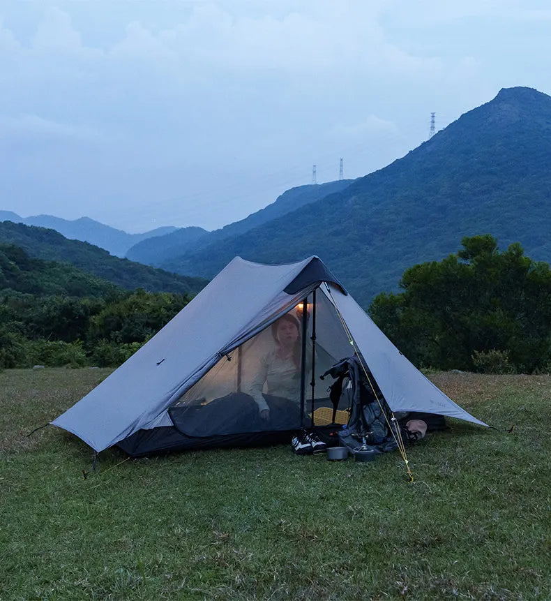 LanShan 2 3F UL GEAR 2 Person 1 Person Outdoor Ultralight Camping Tent 3 Season 4 Season Professional 15D Silnylon Rodless Tent