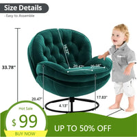 luxurious velvet swivel chair and ottoman set, contemporary lounge chair with metal frame and footrest, ergonomic single relaxat