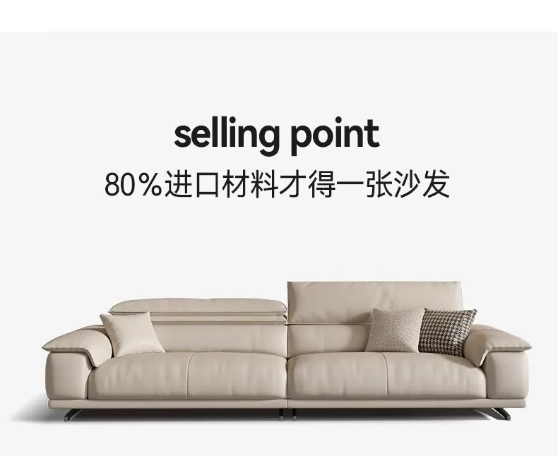 Genuine Leather Italian Living Room Sofa Luxury Lounge Designer Minimalist Sofas Modern Family Muebles Furniture Decoration