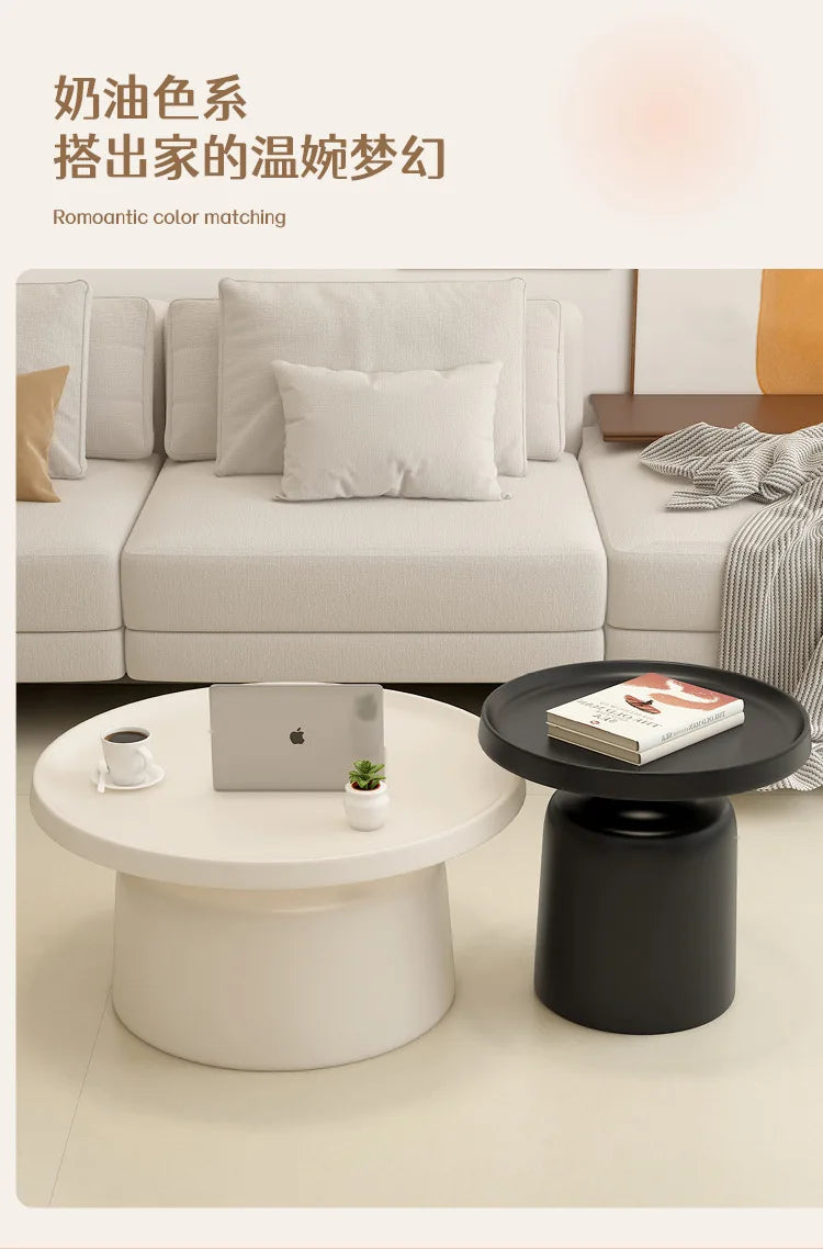 Cream Apartment Nordic Coffee Table Living Room Small Apartment Simple Internet Celebrity Wrought Iron Modern Round Ma