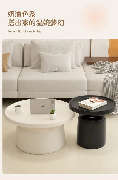 Cream Apartment Nordic Coffee Table Living Room Small Apartment Simple Internet Celebrity Wrought Iron Modern Round Ma