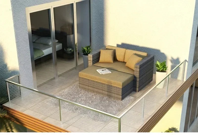 Luxury Terrace Courtyard Garden Furniture Outdoor Garden Sofa Combination Outdoor Waterproof Sun Protection Leisure Sofa Chair N