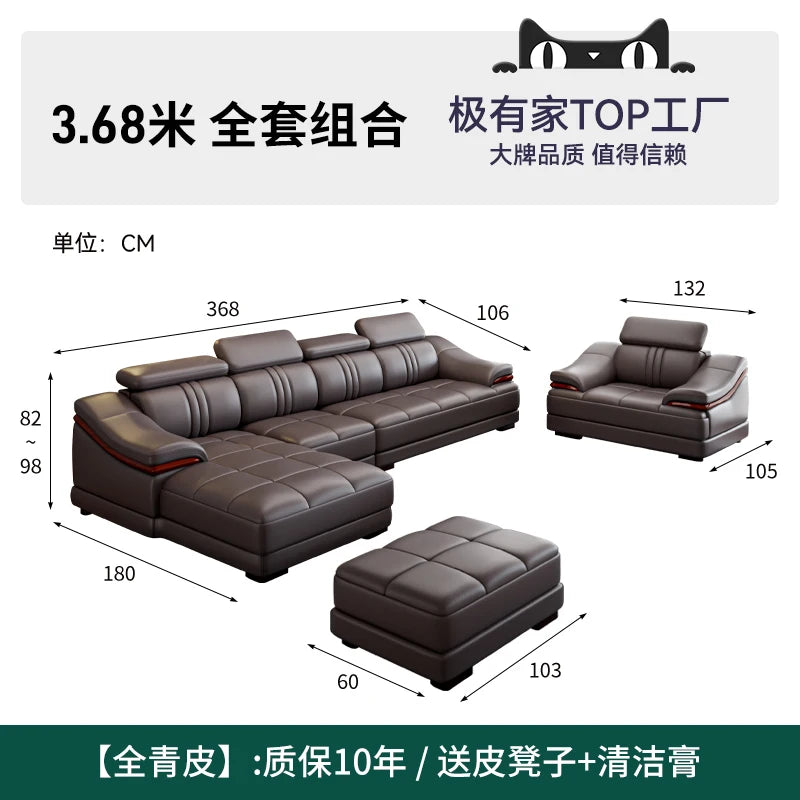 Nordic Genuine Leather Sofas Luxury Armchairs Cinema Comfortable Sofas Living Room Design Fauteuils Salon Home Furniture