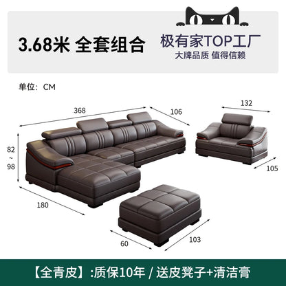 Nordic Genuine Leather Sofas Luxury Armchairs Cinema Comfortable Sofas Living Room Design Fauteuils Salon Home Furniture