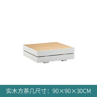 Outdoor sofa, rainproof, sunscreen, rattan craft, courtyard garden, Nordic solid wood coffee table