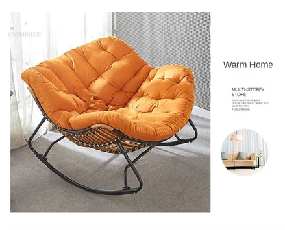 Nordic Lazy Living Room Chairs Home Balcony Rocking Chairs Reclining Sofas Rattan Sofa Leisure Rocking Chair Home Furniture