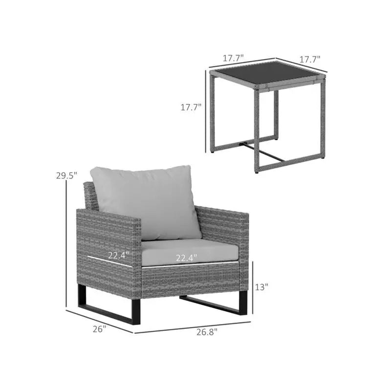 Outdoor Bistro Set Table and Chairs for Patio, Garden, Deck, and Balcony - Stylish Space-Saving Dining Furniture