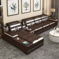 Modern Style Multifunctional Sofa Single Seat L-Shaped Combination Sofa With Massage Chair Leather Sofa Set With Speaker