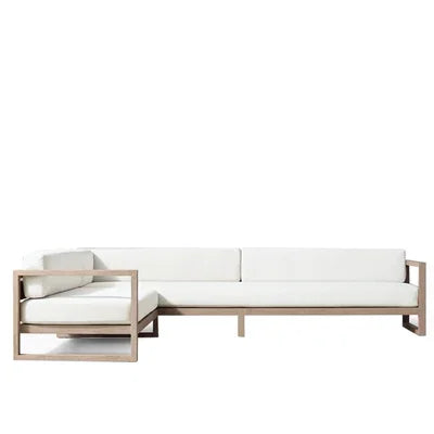 Nordic outdoor double sofa high-end teak villa hotel courtyard garden