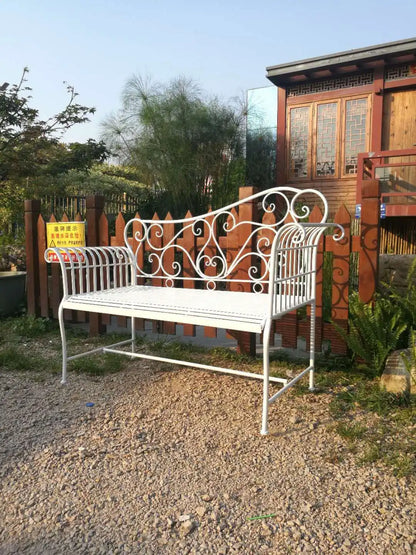 Foreign trade tail order clearance picking up leaks European backrest double chair outdoor courtyard leisure balcony bench park
