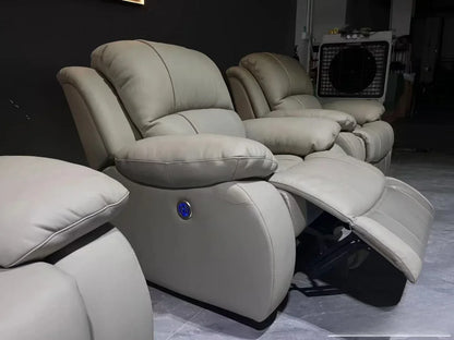 Manual / Electric Recliner Sofa Genuine Leather Couch for Livingroom Theater Seat Cinema Recliner Multifunctional Sofa