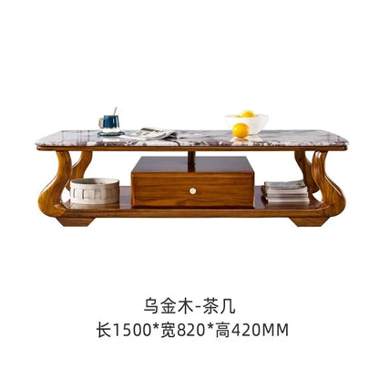 Ebony leather living room sofa combination modern simple light luxury new Chinese style solid wood first layer cowhide furniture