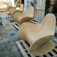 Bespoke Unique Shaped Leisure Chair Minimalist Design Accent Solid Wood Armchair for Home Hotel Art Furniture