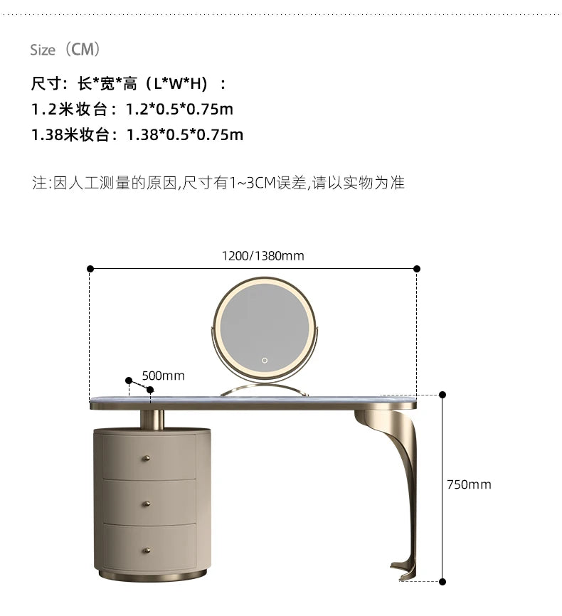 light luxury French luxury stone dresser chest cabinet integrated solid wood modern bedroom high-end makeup table
