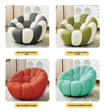 Modern Pumpkin Chair Luxury Bubble Sofa Single Lounge Seat Lazy Recliner for Bedroom Balcony Living Room Aesthetic Accent