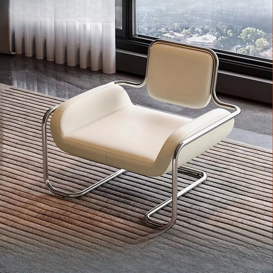 Single chair medieval stainless steel special-shaped convex living room reception leisure single sofa