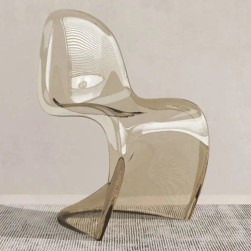 Nordic Plastic Dining Chairs Transparent Lazy Designer Ergonomic Dining Chairs Accent Desk Minimalist Muebles Acrylic Furniture