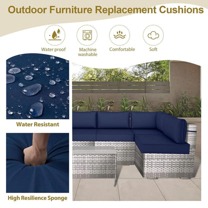 14 Piece Outdoor Replacement Cushions for Patio Furniture, Water-Resistant Sectional Sofa Cushions,Fits 6-seat, Customized