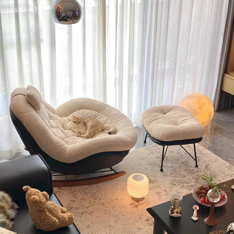 New Beanbag Chair Single Rocking Chair for Living Room Balcony Comfortable Upholstered Recliner