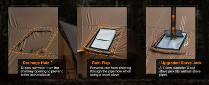 Onetigris ASH Hammock Canopy 4 Person Camping Hot Tent with Stove Jack 4 Season Waterproof Windproof for Survivalist Hiking