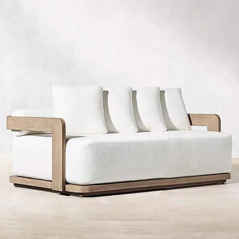 Teak outdoor sofa courtyard preservative wood furniture outdoor leisure sofa garden terrace old solid wood sofa chair