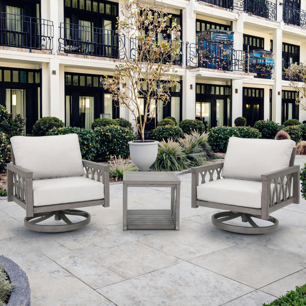 360 swivel chair for living room, family bar, swimming pool and dining room, aluminum garden sofa with cloth cushion