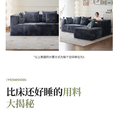 Oversized Boneless Double Lounge Sofa Chair Compressed Sectional Cloud Couch Corduroy L Shape Sofa Bed Couch Divano Da Soggiorno