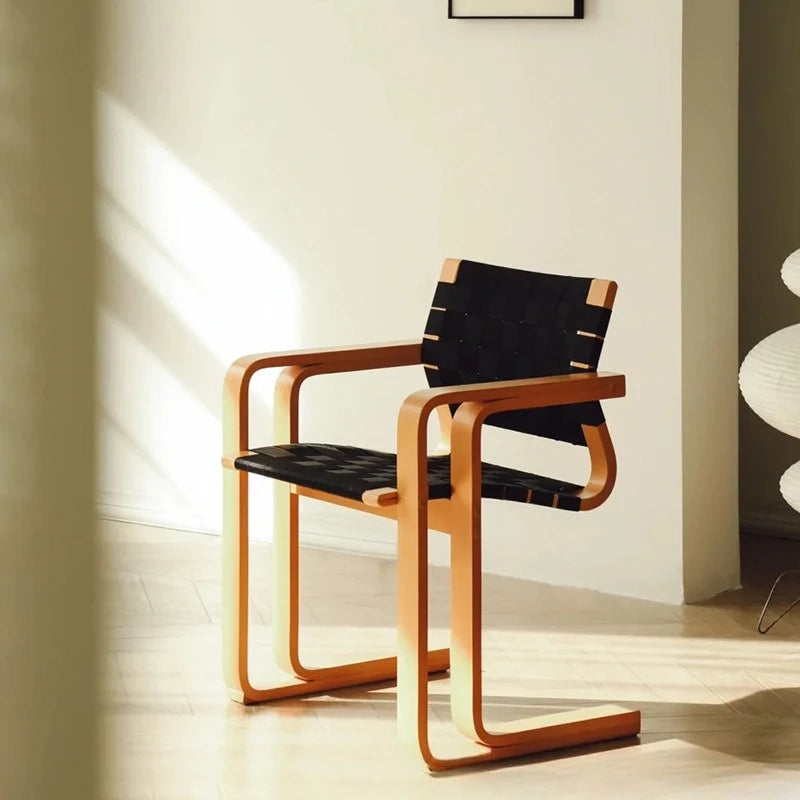 Danish designer, woven dining chair, wabi sabi wind, medieval solid wood retro, armrests, desk, office chair
