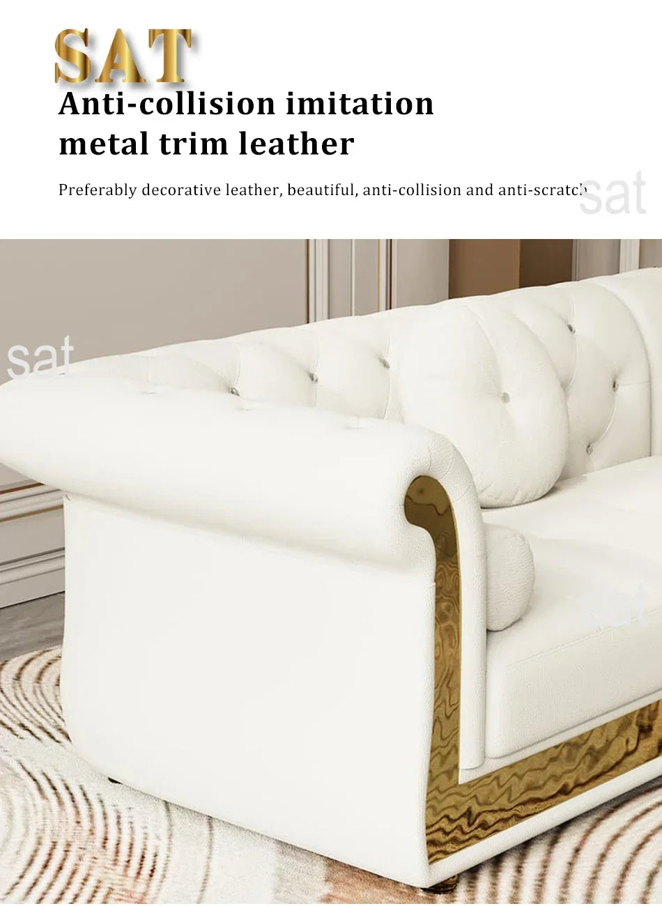 A Leather Sofa Luxury Couches L Shape Sofa Set Sectional Corner Modular Living Room Furniture sofa Set