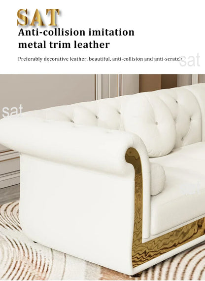 A Leather Sofa Luxury Couches L Shape Sofa Set Sectional Corner Modular Living Room Furniture sofa Set