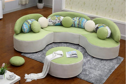 Curved fabric sofa Nordic light luxury personalized creative sofa Modern simple special-shaped living room combination round