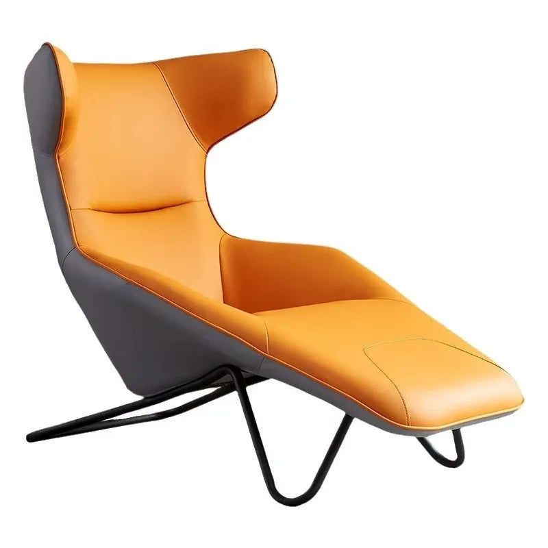Comfortable European Style Modern Hotel Living Room Furniture Wing Back Pink Leather Single Recliner Sofa Chair