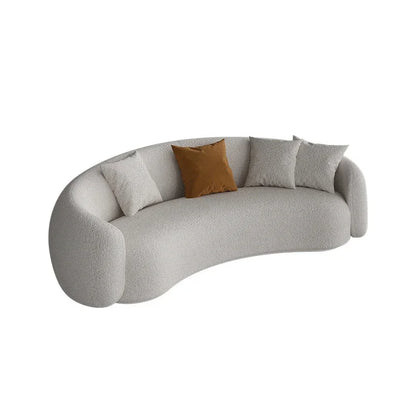 Italian Floor Sofa Living Room Nordic Velvet Minimalist Wooden Lounge Couch Curved Office Fabric Meubels Woonkamer Home Decor