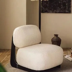 custom.ATUNUS Wabi Sabi Style Sofa Chairs Patio Lounge Chair Modern Nordic Wooden High Single Chair Living Room Furniture