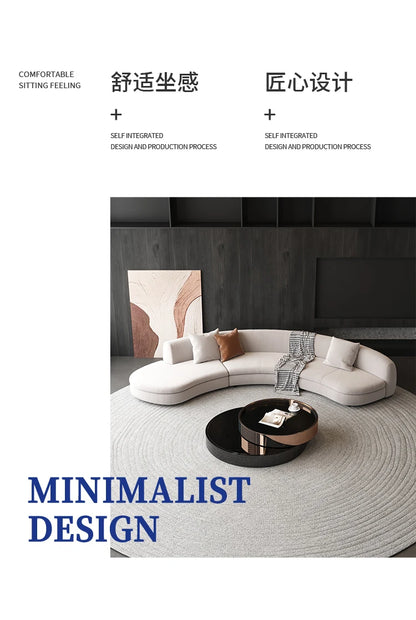 A Light luxury reception, curved sofa, clubhouse rest reception