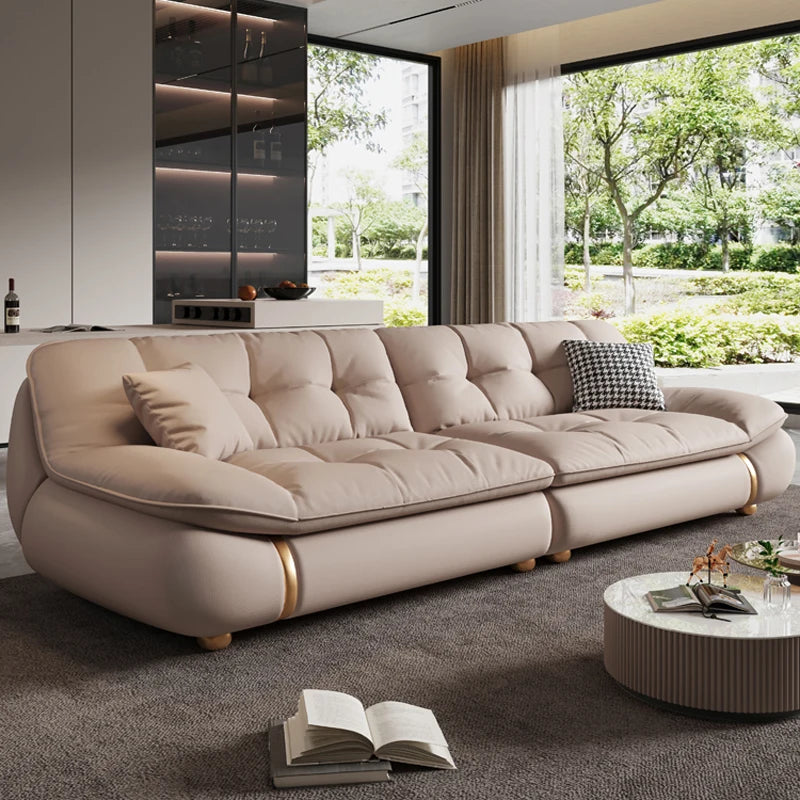 Aesthetic Classic Living Room Sofas White Real Leather Luxury Soft Sofa Lounge Lazy Modern Woonkamerbanken Furniture For Home