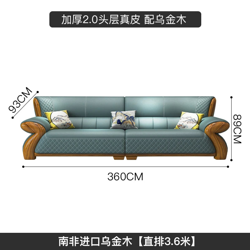 Leather sofa, new Chinese style medieval style, furniture