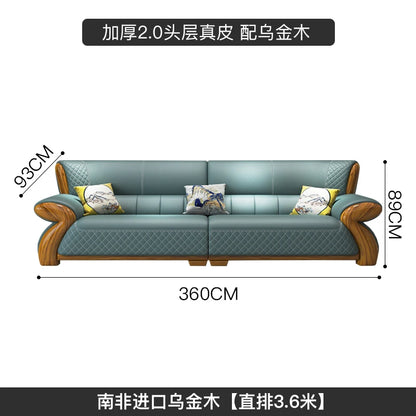 Leather sofa, new Chinese style medieval style, furniture