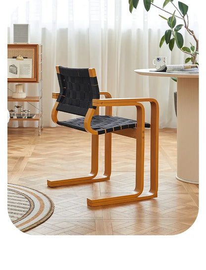 Danish Design Mid-Ancient Dining Chair Solid Wood Armrest Armchair Subnet Red Ins Simple Desk Chair