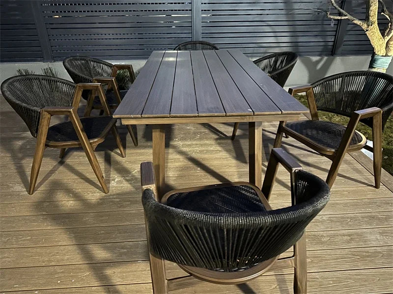 Waterproof and Sun-proof Garden Outdoor Chairs Leisure Outdoor Furniture Aluminum Alloy Chair Modern Patio Balcony Table Chairs
