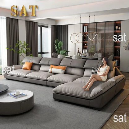 z Modern Home Decoration Microfiber Fabric Furniture Modern Luxury L-Shaped Sofa Living Room Combination Sofa