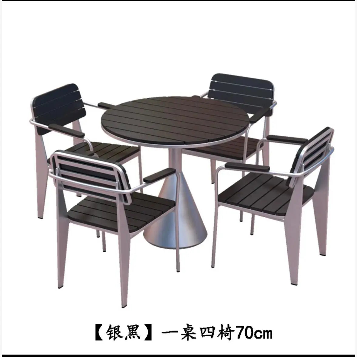 Leisure Sun-Proof Outdoor Bistro Set Small Round Table for Restaurant Music Bar and Patio Lounge Dining