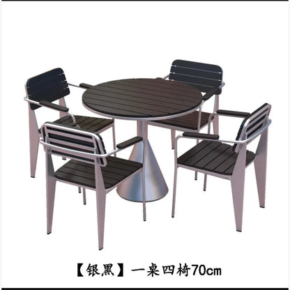 Leisure Sun-Proof Outdoor Bistro Set Small Round Table for Restaurant Music Bar and Patio Lounge Dining