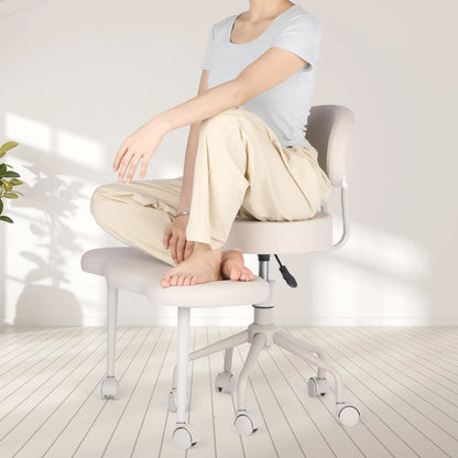 Cross Leg Chair - Meditation Chair with Wheels, ADHD Chair, Height Adjustable Seat, Adjustable Footstool