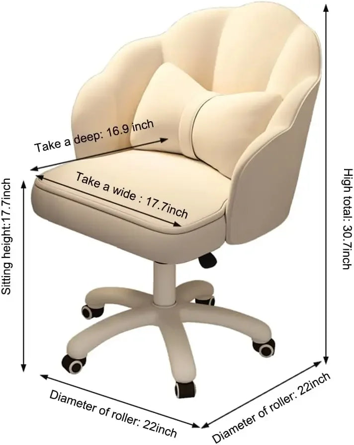 Lovely Petal Desk Chair Office Chair, Modern Fabric Butterfly Chair, Height Adjustable Chair, Makeup Desk Chair, Computer Chair