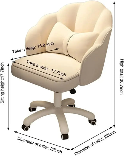 Lovely Petal Desk Chair Office Chair, Modern Fabric Butterfly Chair, Height Adjustable Chair, Makeup Desk Chair, Computer Chair
